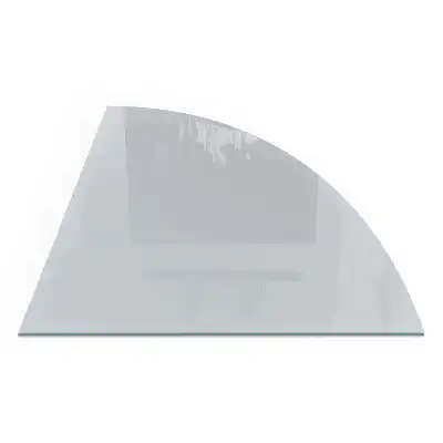 Plaque de sol en verre quart de cercle grise pour poêle