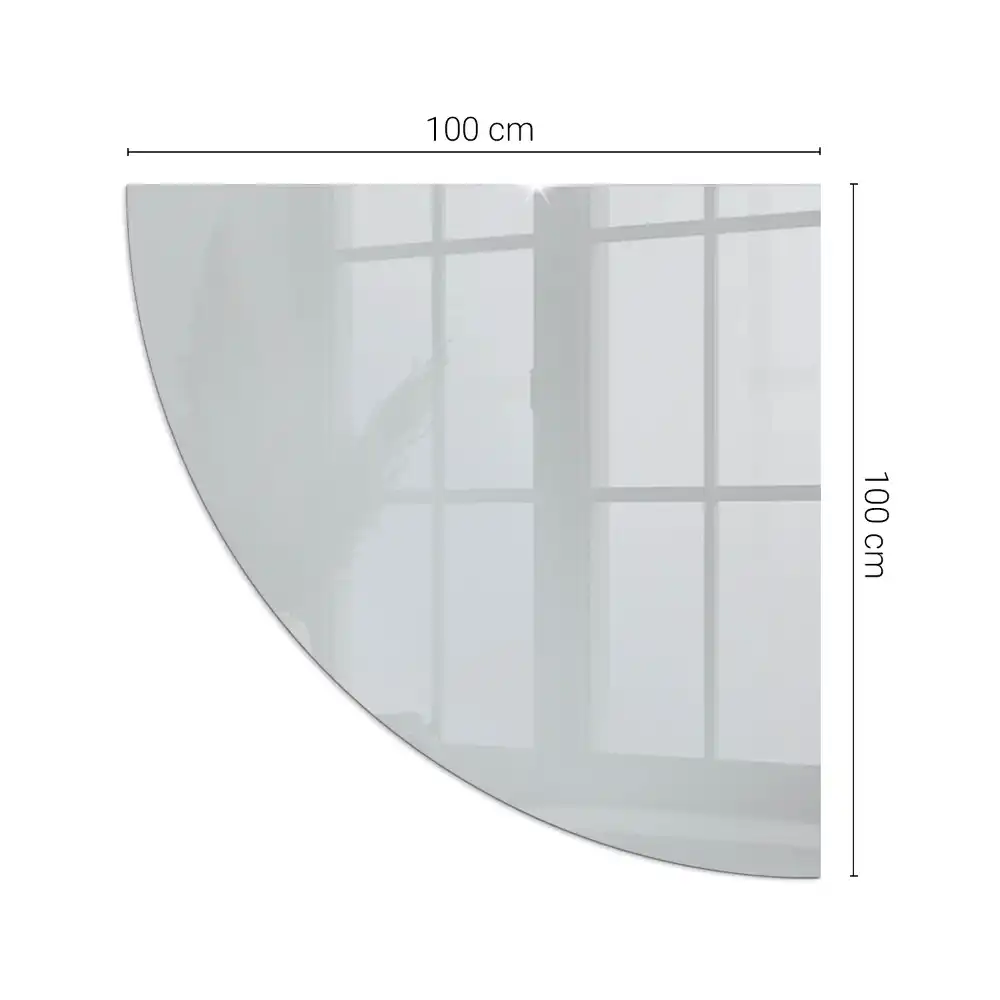 Plaque de sol en verre quart de cercle grise pour poêle