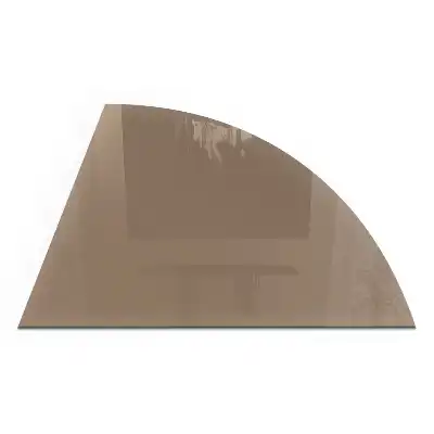 Plaque de protection en verre pour cheminée quart de cercle couleur brune