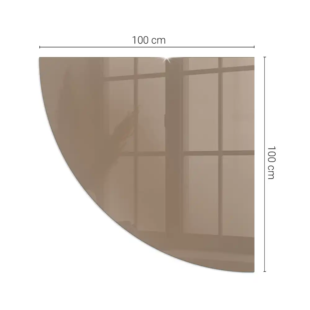 Plaque de protection en verre pour cheminée quart de cercle couleur brune