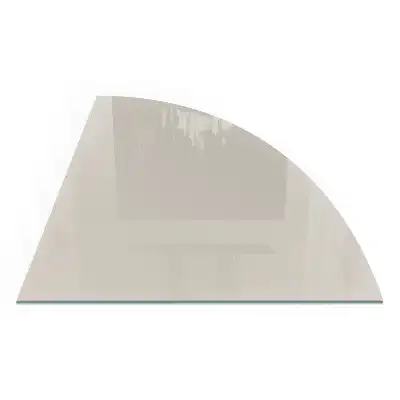 Plaque de sol pour poêle à bois quart de cercle couleur crème claire pour cheminée d'angle