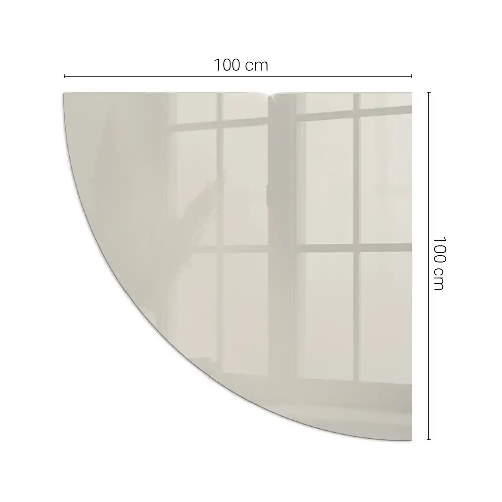 Plaque de sol pour poêle à bois quart de cercle couleur crème claire pour cheminée d'angle