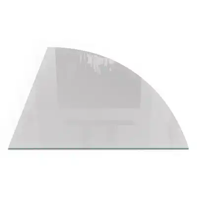 Plaque de protection en verre gris quart de cercle pour poêle à bois