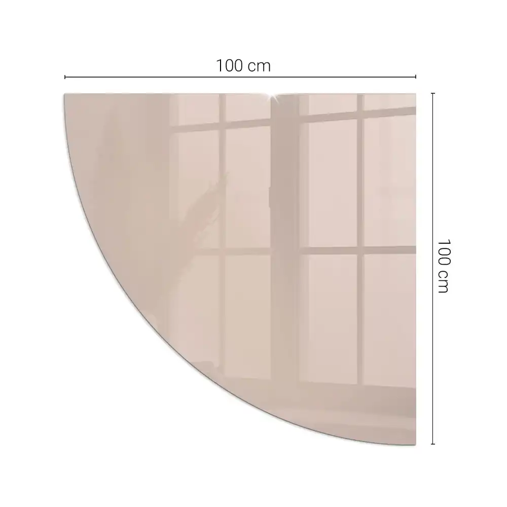 Plaque de sol en verre quart de cercle pour poêle couleur brun clair