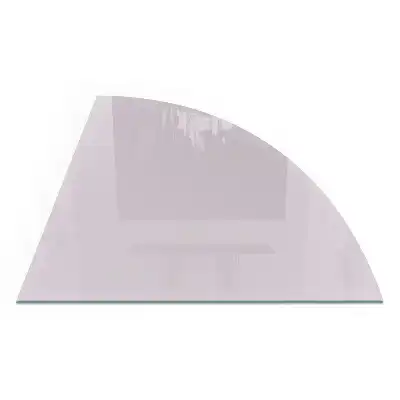 Plaque de protection en verre pour cheminée quart de cercle violet clair