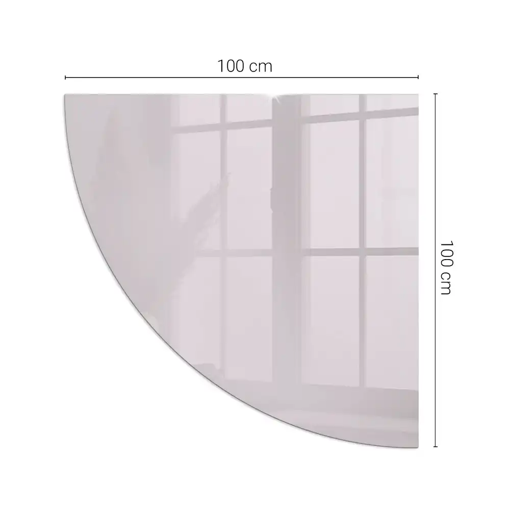 Plaque de protection en verre pour cheminée quart de cercle violet clair