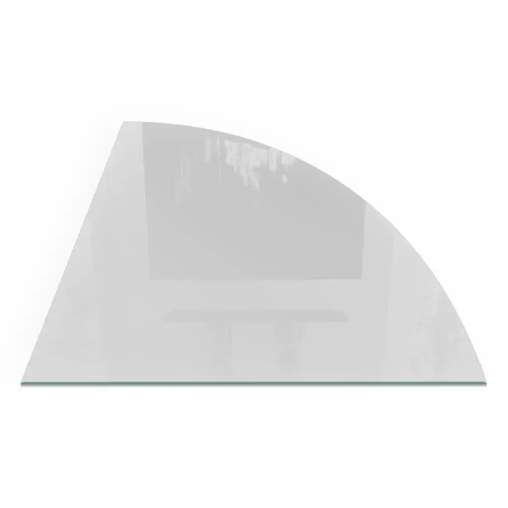 Plaque de sol pour poêle à bois quart de cercle gris pour cheminée d'angle