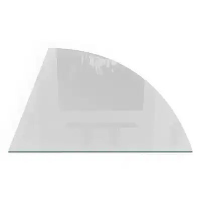 Plaque de sol pour poêle à bois quart de cercle gris pour cheminée d'angle