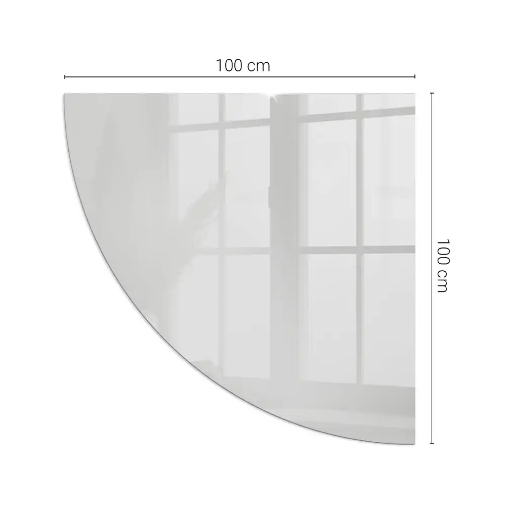 Plaque de sol pour poêle à bois quart de cercle gris pour cheminée d'angle