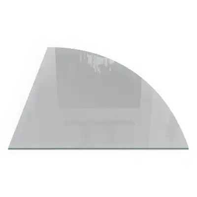 Plaque de sol pour poêle en verre quart de cercle gris clair