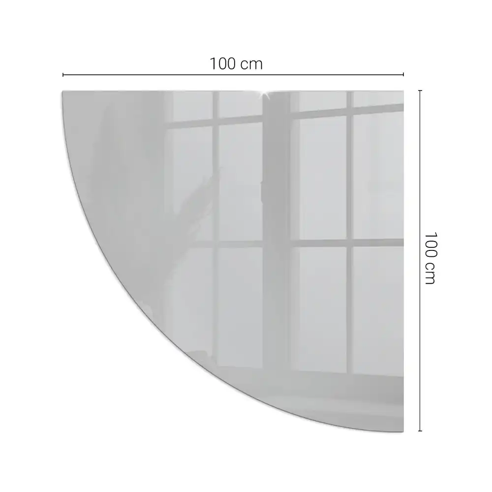 Plaque de sol pour poêle en verre quart de cercle gris clair