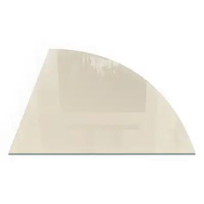 Plaque de protection pour cheminée en verre quart de cercle beige