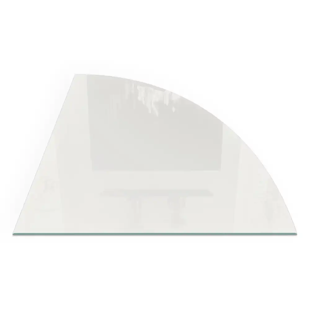 Plaque de sol pour poêle à bois quart de cercle ivoire pour angle de cheminée