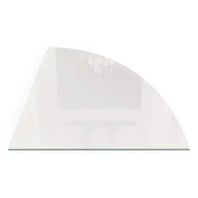 Plaque de sol pour poêle à bois quart de cercle ivoire pour angle de cheminée