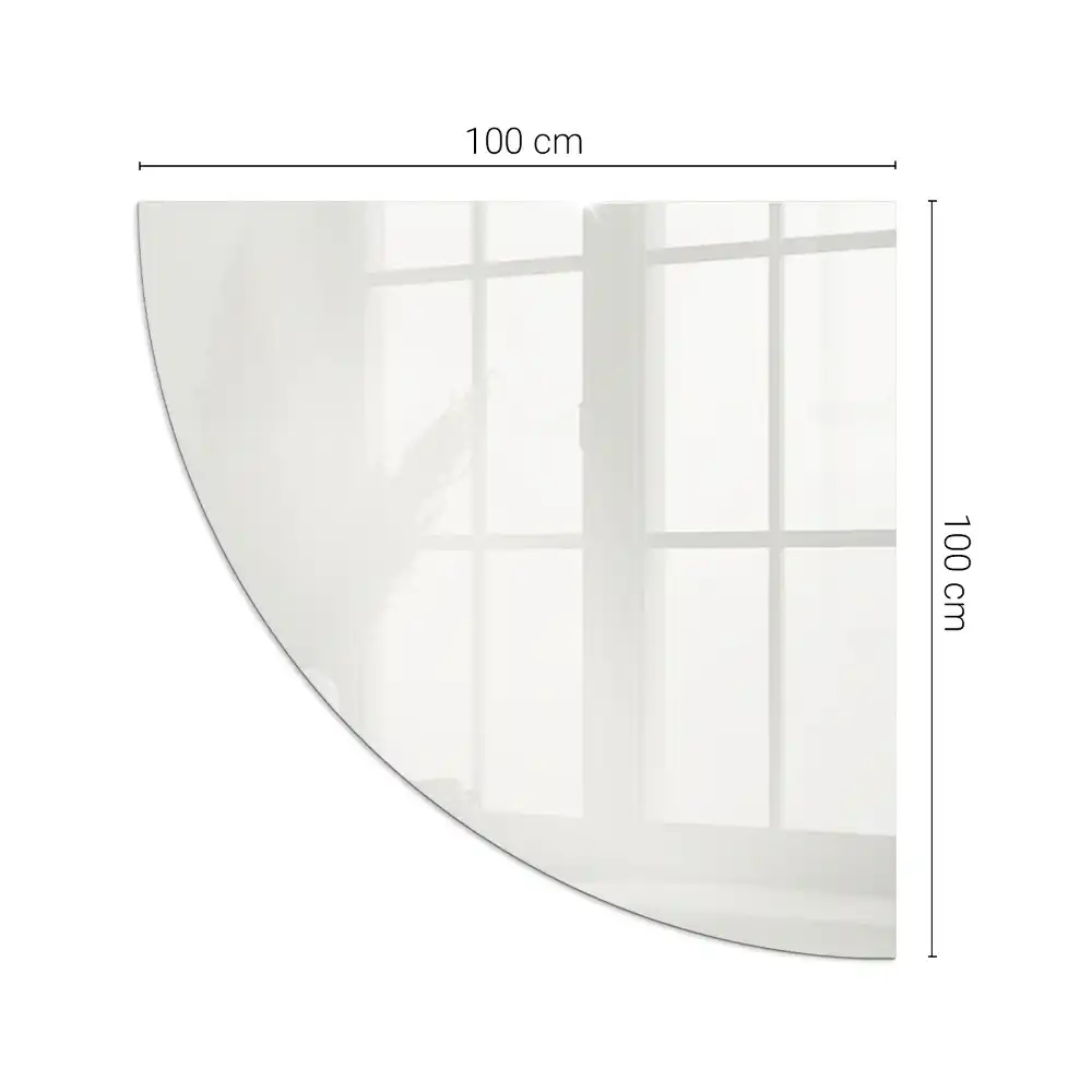 Plaque de sol pour poêle à bois quart de cercle ivoire pour angle de cheminée