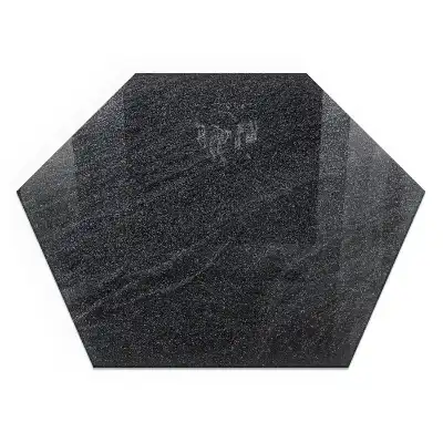 Plaque de sol hexagonale en verre trempé effet pierre naturelle pour poêle