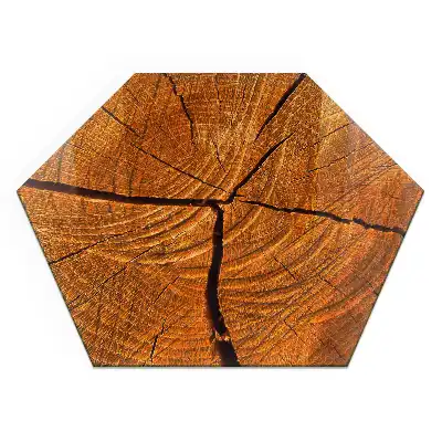 Plaque de protection pour cheminée hexagonale motif bois en coupe transversale