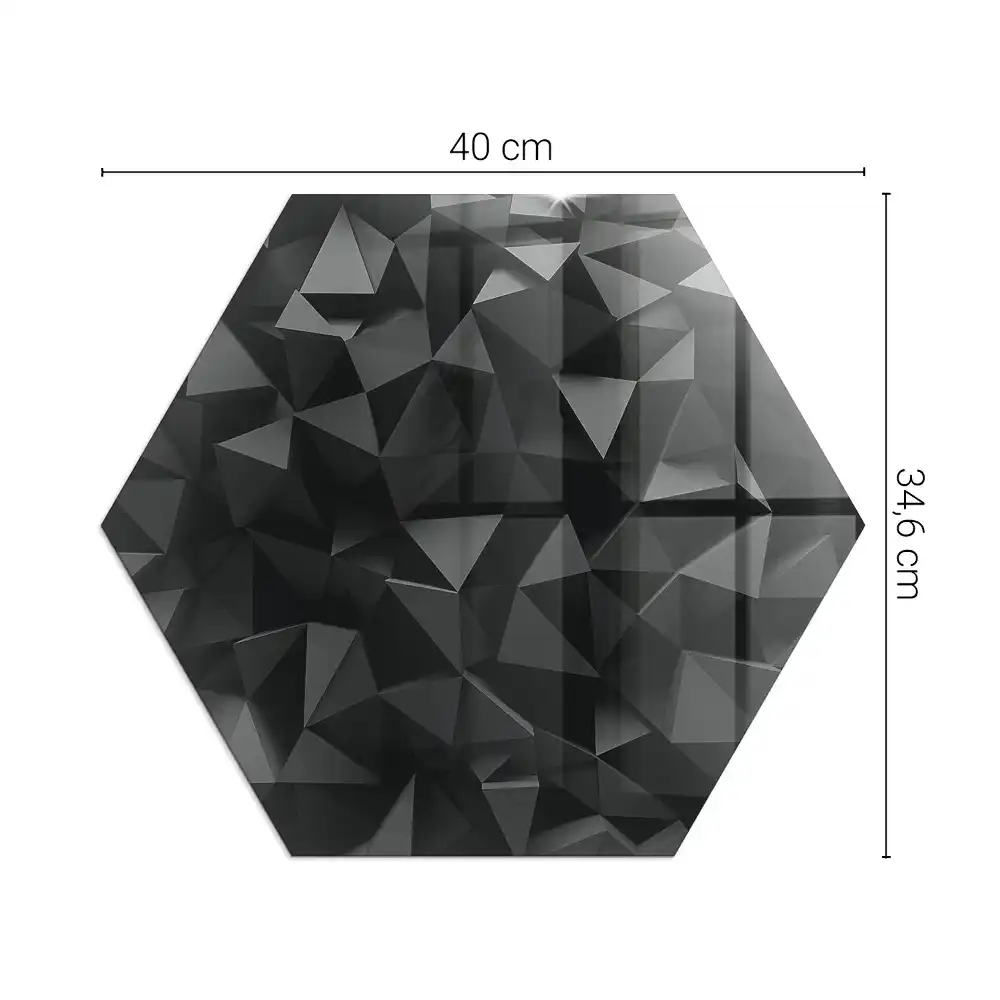 Plaque de protection pour cheminée en verre hexagonal à géométrie tridimensionnelle