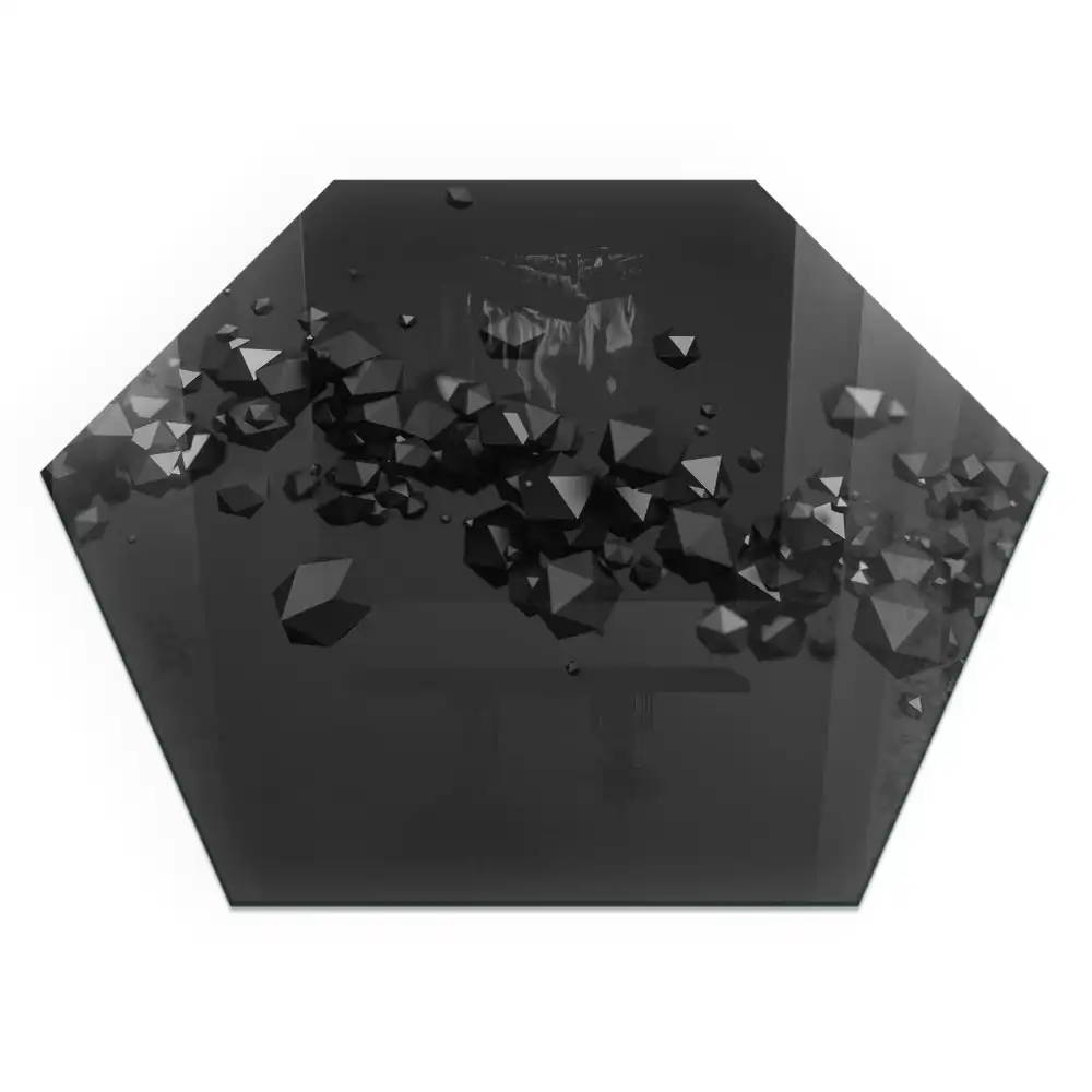 Plaque de sol hexagonale en verre pour poêle à bois motif nuage abstrait