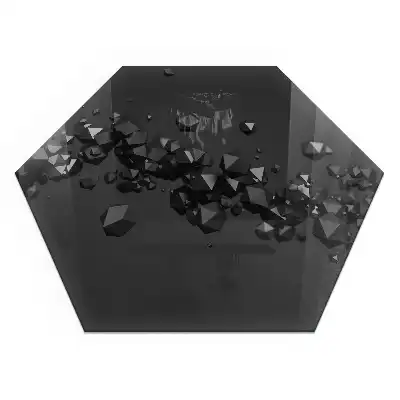 Plaque de sol hexagonale en verre pour poêle à bois motif nuage abstrait