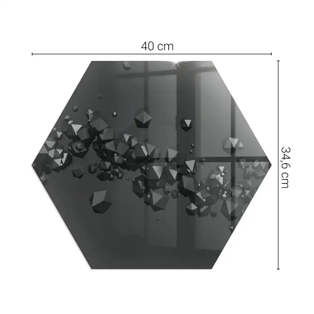 Plaque de sol hexagonale en verre pour poêle à bois motif nuage abstrait