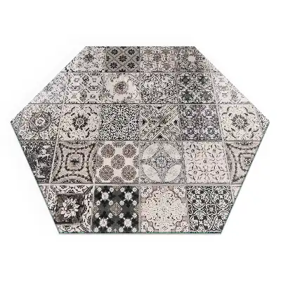Socle hexagonal pour cheminée à motifs de carreaux décoratifs