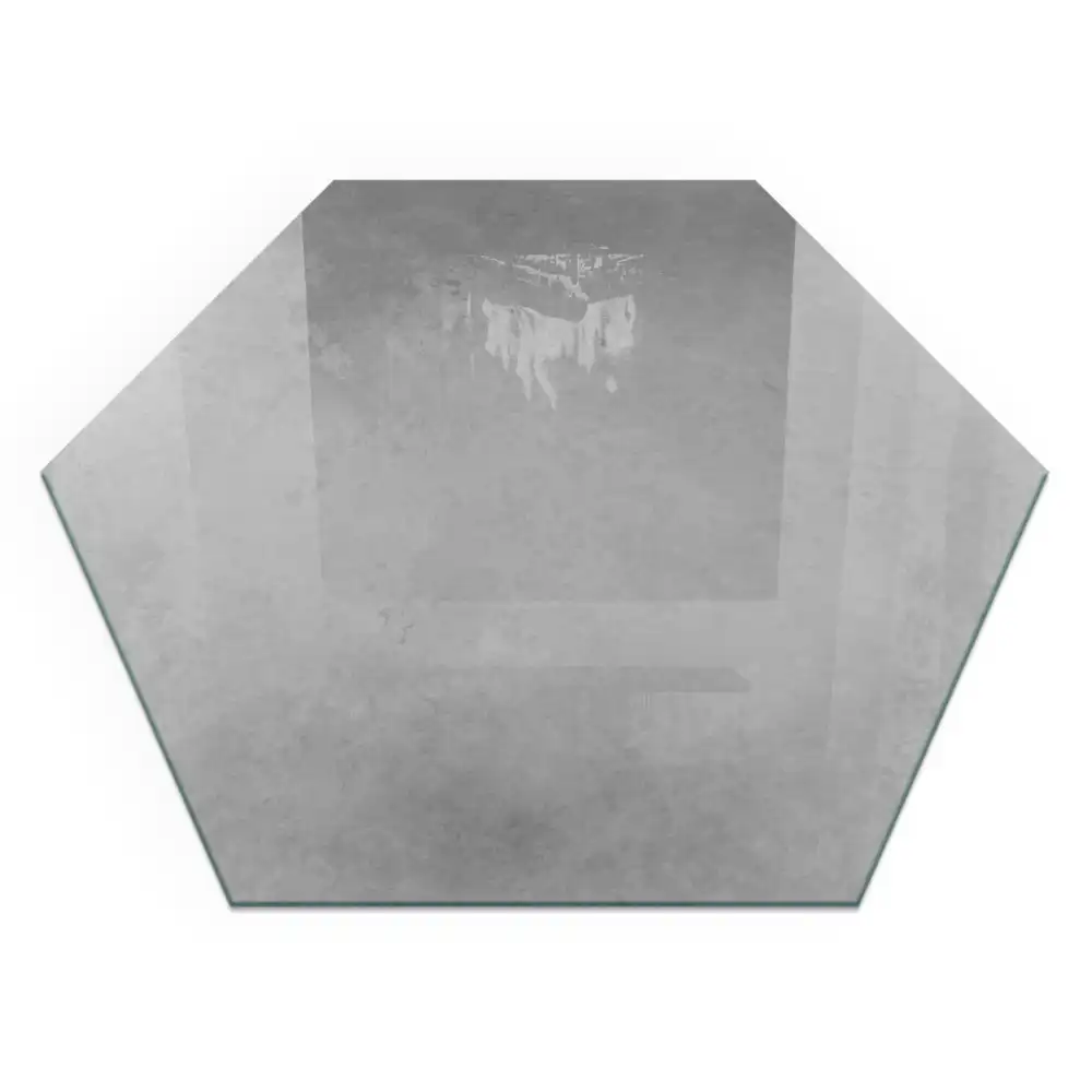 Plaque de protection pour cheminée hexagonale effet béton