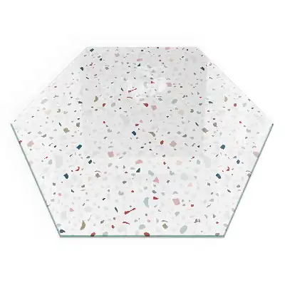 Plaque de sol pour cheminée en verre trempé hexagonal à motif de petites formes