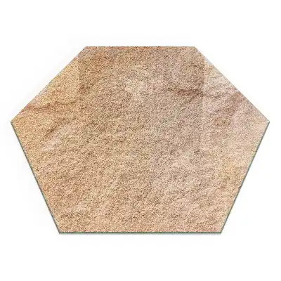 Plaque de sol pour cheminée en verre trempé hexagonal effet pierre naturelle