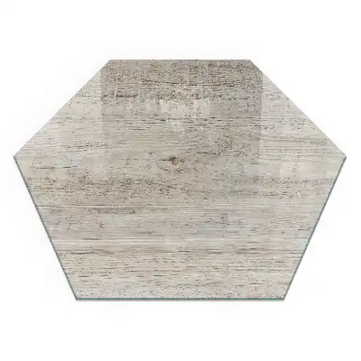 Socle hexagonal pour cheminée en bois clair