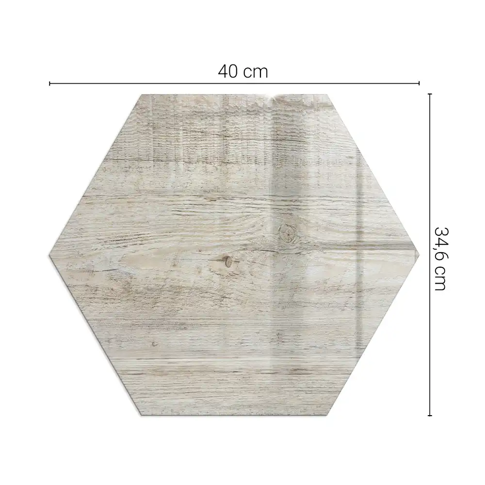 Socle hexagonal pour cheminée en bois clair