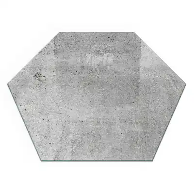 Plaque de sol hexagonale en verre trempé effet béton brut pour poêle