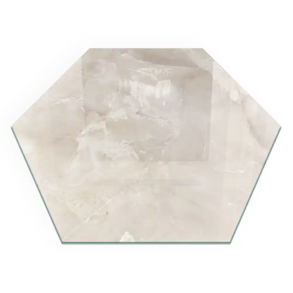 Plaque de sol pour cheminée hexagonale en marbre naturel