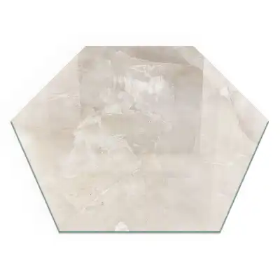 Plaque de sol pour cheminée hexagonale en marbre naturel