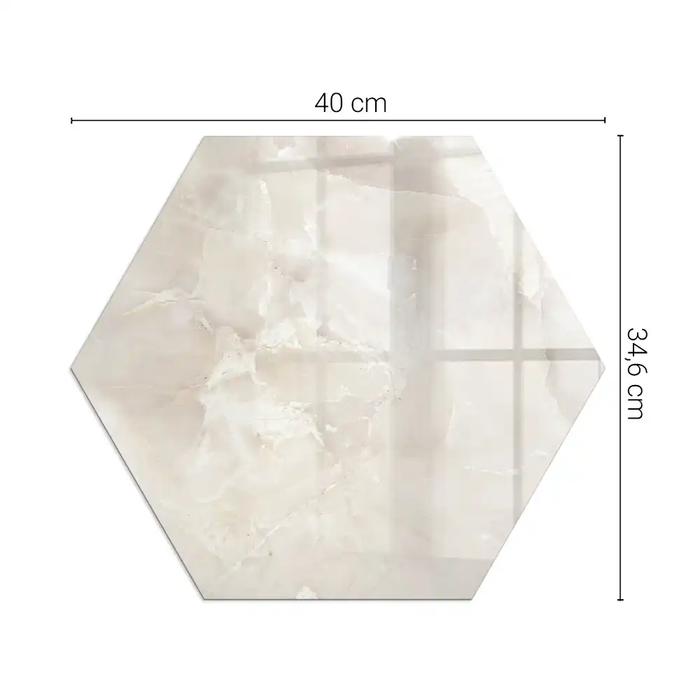 Plaque de sol pour cheminée hexagonale en marbre naturel