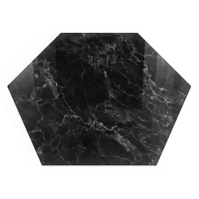 Plaque de protection pour cheminée en verre hexagonal au motif marbre élégant