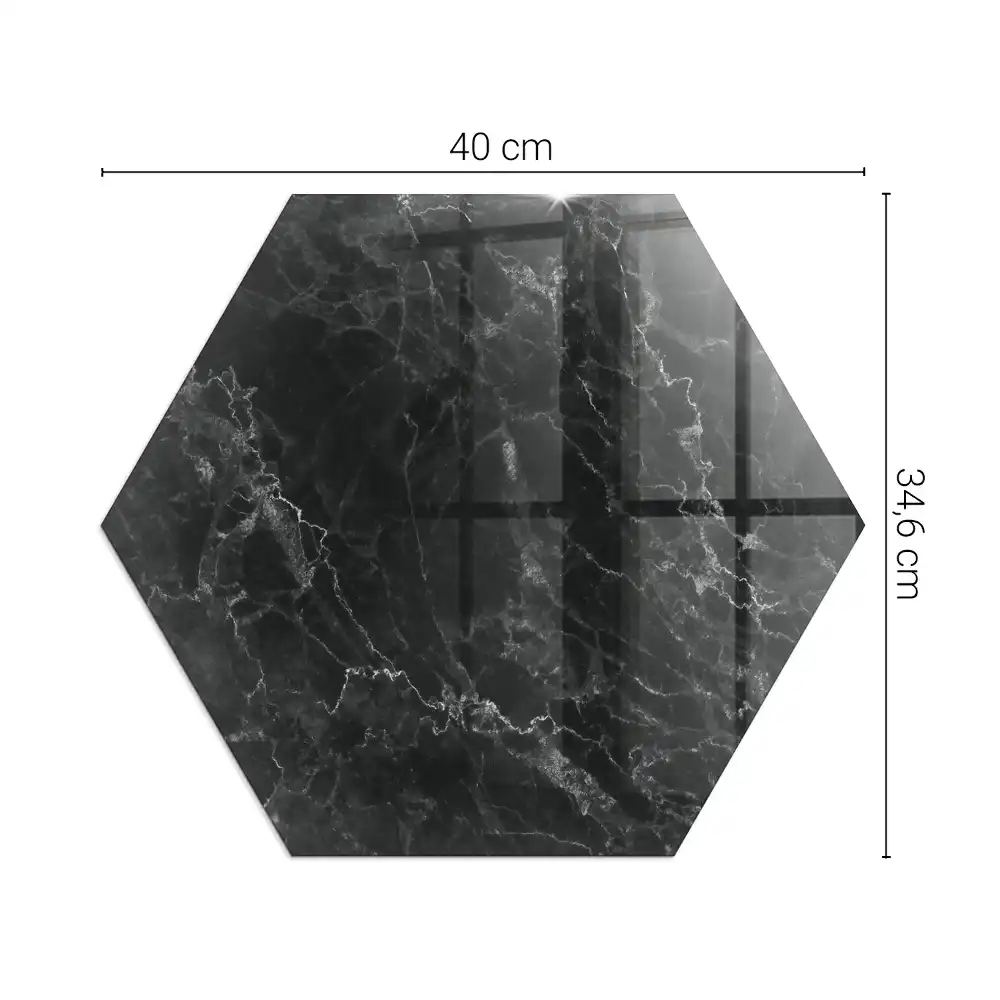 Plaque de protection pour cheminée en verre hexagonal au motif marbre élégant
