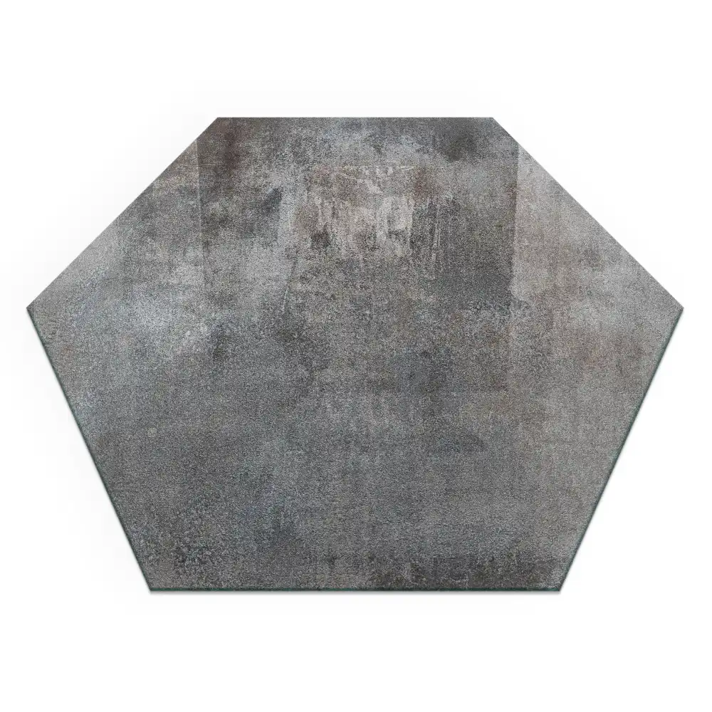 Plaque de protection pour cheminée hexagonale à texture brute