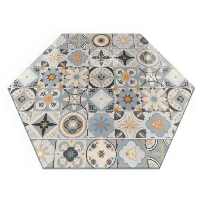 Socle pour cheminée hexagonal à motifs mosaïque
