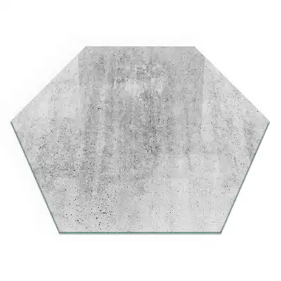 Plaque de protection pour cheminée en verre hexagonal texture béton brut