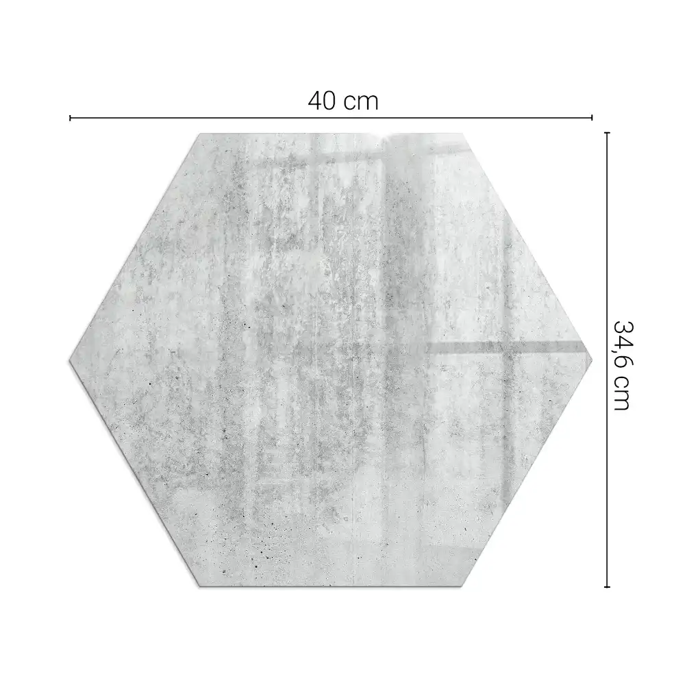 Plaque de protection pour cheminée en verre hexagonal texture béton brut