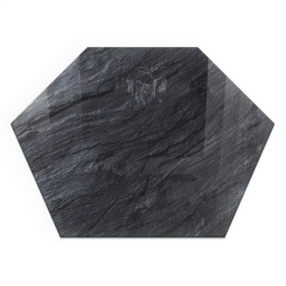 Socle de cheminée hexagonal effet pierre