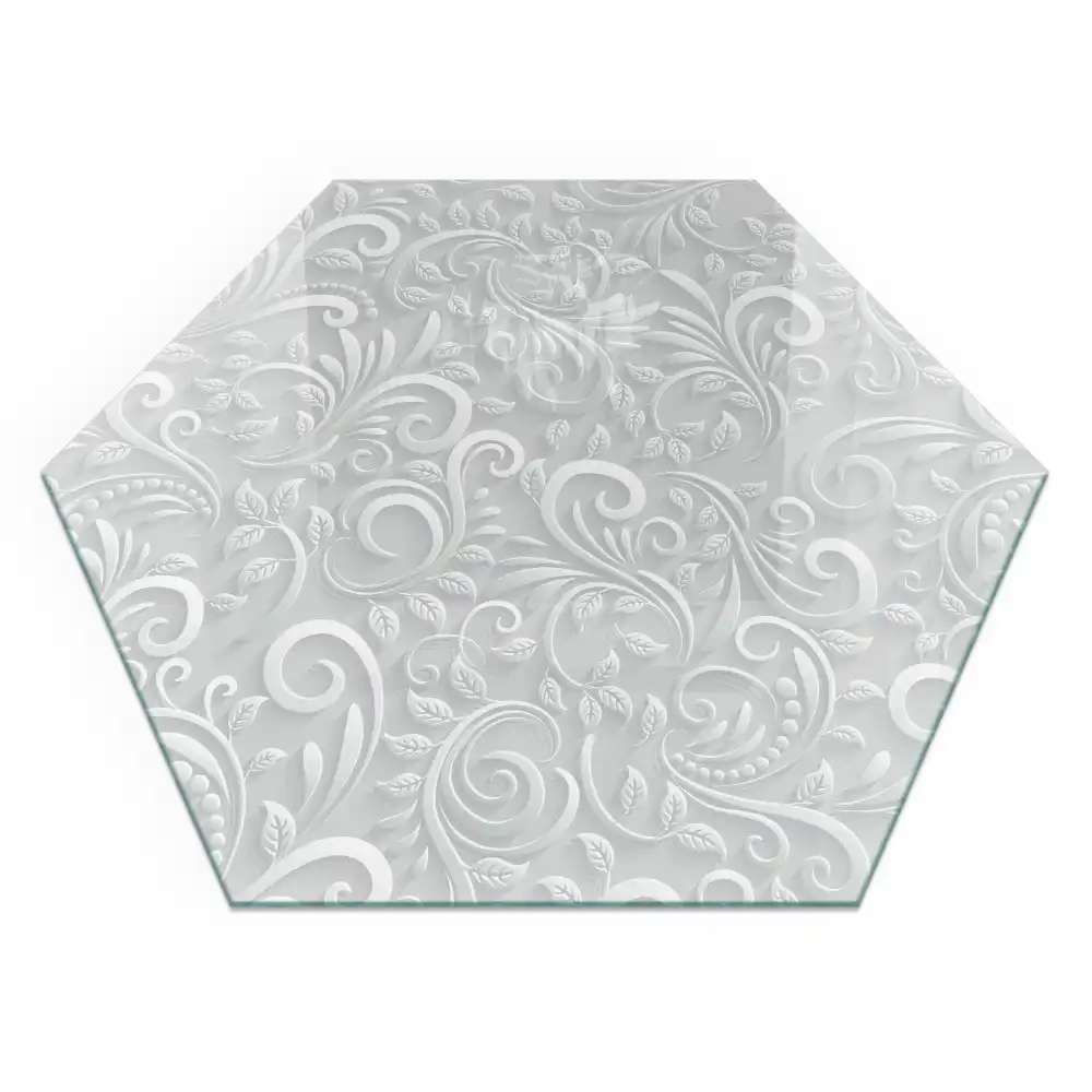 Plaque pour dessous de cheminée hexagonale à motif végétal
