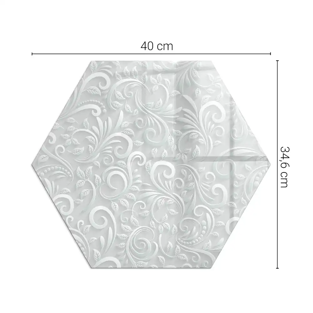 Plaque pour dessous de cheminée hexagonale à motif végétal