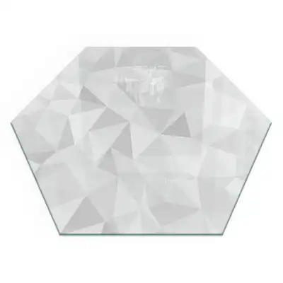 Plaque de sol hexagonale en verre pour poêle à bois avec motif géométrique abstrait