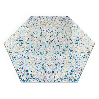 Plaque de protection sous poêle en verre trempé hexagonal à motif abstrait