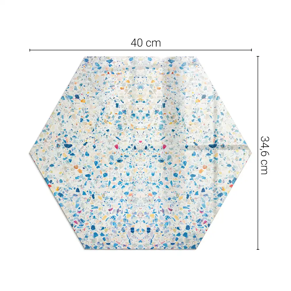 Plaque de protection sous poêle en verre trempé hexagonal à motif abstrait