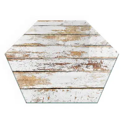 Socle hexagonal pour cheminée en bois abîmé