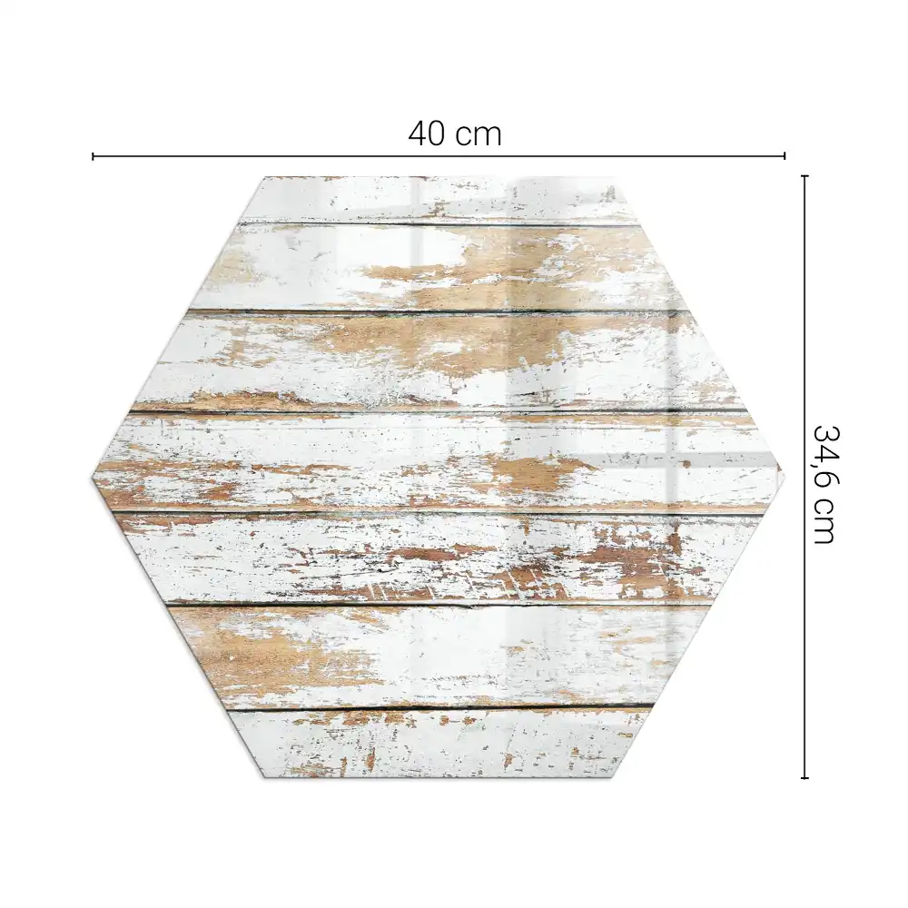 Socle hexagonal pour cheminée en bois abîmé