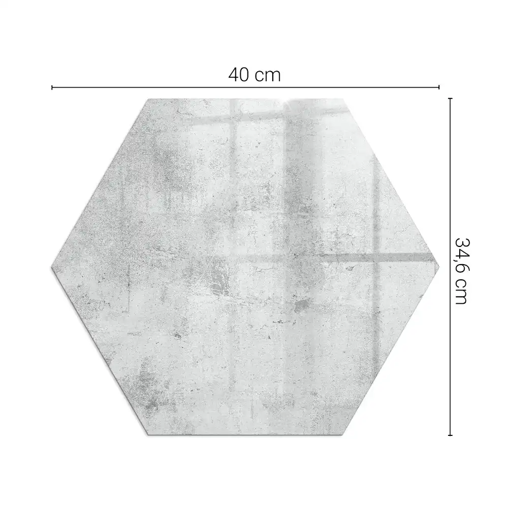 Plaque de sol pour cheminée en verre trempé hexagonal effet béton brut